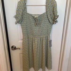 Melloday light blue / yellow floral dress